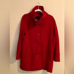 EUC Talbots Red Wool car coat funnel neck 10 petite 10p